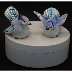 Blue Bird Salt & Pepper Shakers Ceramic Bluebirds Brand / Age Unknown